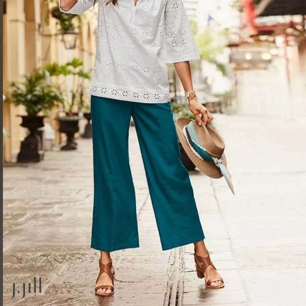 NWOT J. Jill Pacific Teal Linen Rayon Blen… 008